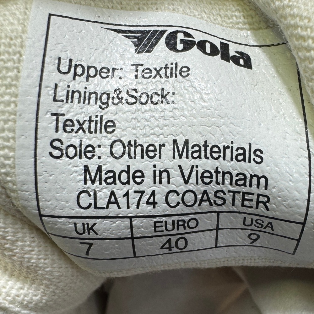 Gola Coaster Women's Sneakers Off-White Canvas Low Top Retro Trainers Size 9 - Picture 13 of 16